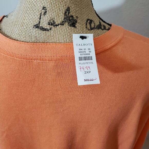 Talbots peach colored cardigan sweater plus size 2Xp petite‎ NEW - Picture 8 of 11